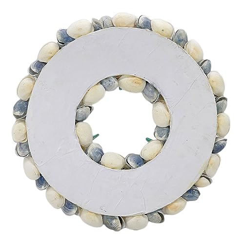 Nautical Seashell Wreath 18-Inch Blue Coastal Beach Home Decor