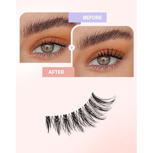 Manga Half Lashes Anime Spiky False Eyelashes Japanese Asian 3/4 Lashes Natural Wispy Fake Eyelashes 7 Pairs Pack Half-05