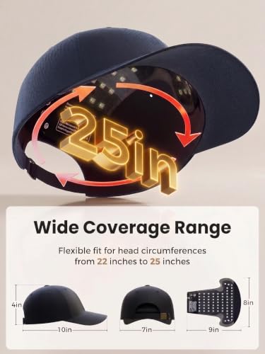 Red Light Therapy Hat for Hair Growth - Adjustable, Detachable Inner Pad, Full Scalp Coverage for Men & Women