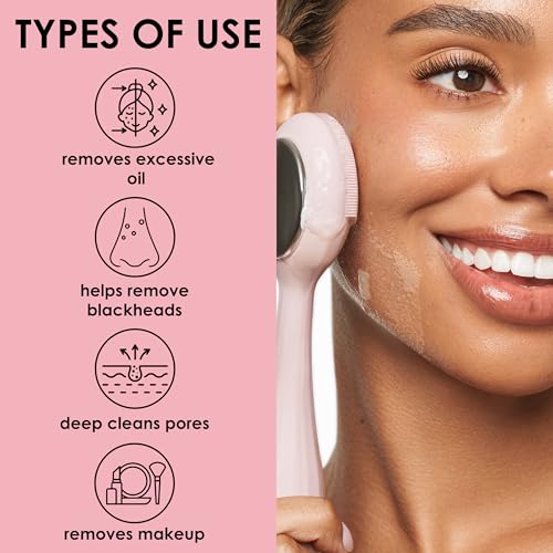 Rechargeable Waterproof Sonic Facial Cleansing Brush with Silicone Massager