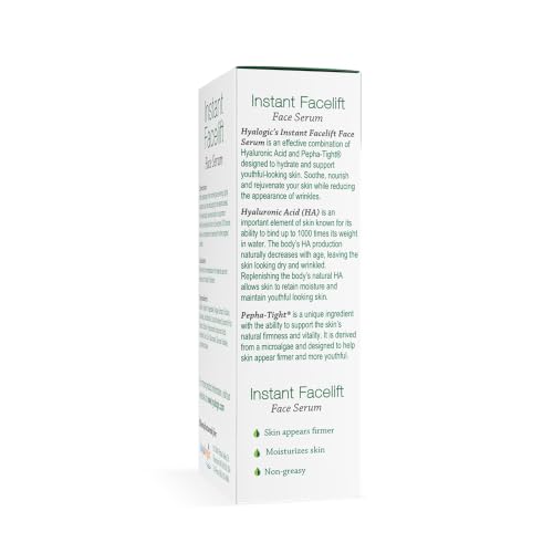 Hyalogic Instant Facelift Serum 0.47 Fl Oz with Hyaluronic Acid & Pepha-Tight - Skin Firming & Wrinkle Reduction