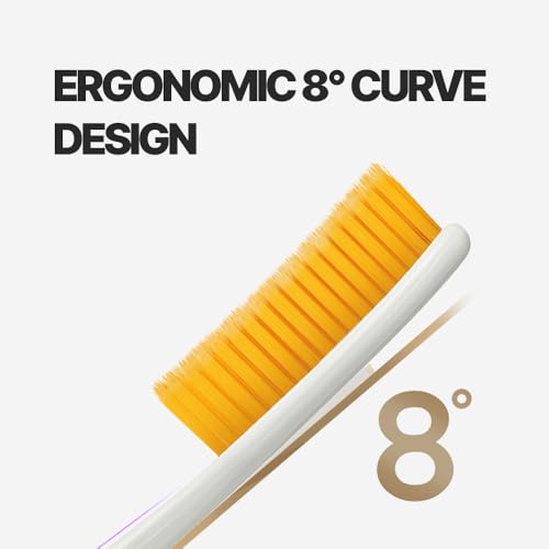Mini Gold Extra Soft Large Toothbrush 1.4 Inch Head for Sensitive Gums - 10 Pack