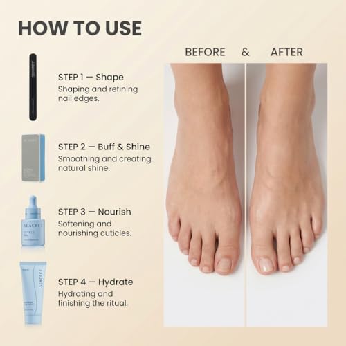 Dead Sea Pedicure Set with Foot Cream & Nail Care Tools - At Home Spa Kit for Cracked Heels