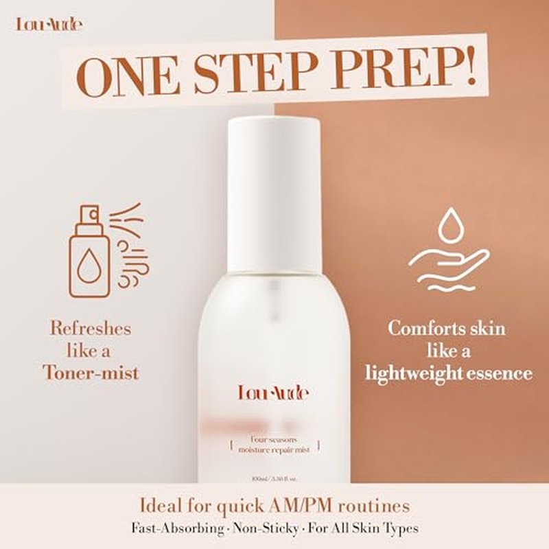 Four Seasons Moisture Repair Mist, Vegan Hydrating Face Mist for All Skin Types, Makeup-Prep & Daily Comfort, 100 ml / 3.38 fl oz