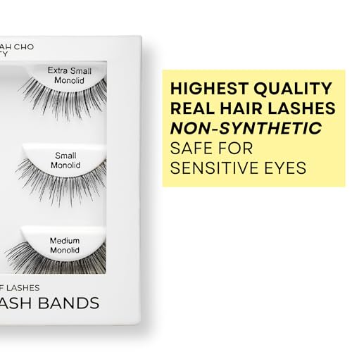 Hannah Cho Beauty Monolid Lash Sample Pack - 3 Pairs Natural Real Hair Eyelashes