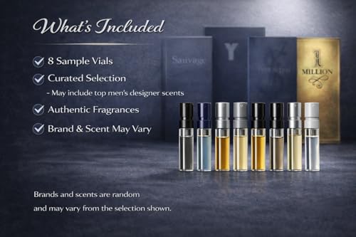 Men's Fragrance Sample Set - 8 Designer Cologne Vials for Travel & Testing