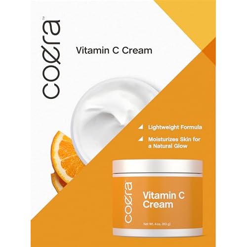 Coera Vitamin C Cream | 4oz | For Face, Dark Spots, Body, and Skin | Brightening, Hydrating, & Firming Moisturizer | Free of Parabens, SLS & Fragrances | Cruelty Free | Packaging May Vary