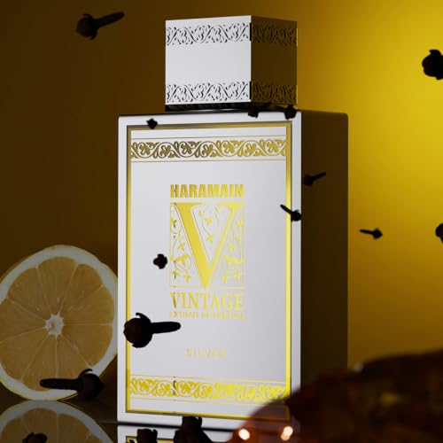 Al Haramain Vintage Silver Perfume for Women and Men - Citrus Mint Scent - 3.33 oz Extrait De Parfum
