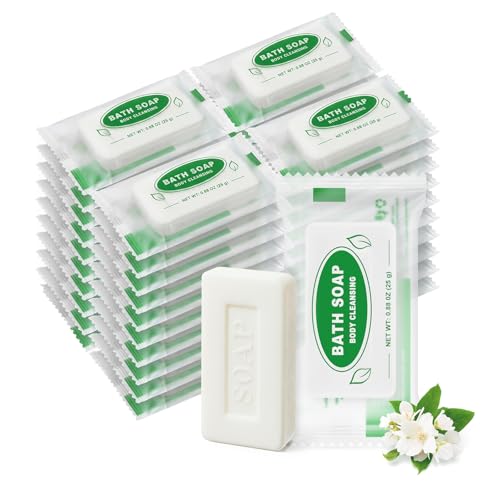 Mini Travel Size Bar Soap Bulk - Pack of 50,Individually Wrapped 0.88 oz/25 grams Small Hotel Guest Soap Bars for Vacation Rentals,Church,Homeless,Charity,Bathroom