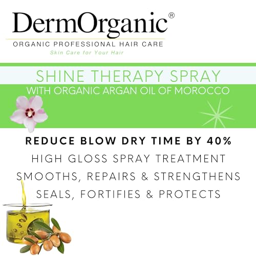 DermOrganic Argan Oil Shine Therapy - Leave-In Spray for Hair Smoothness & Repair, 4 fl oz