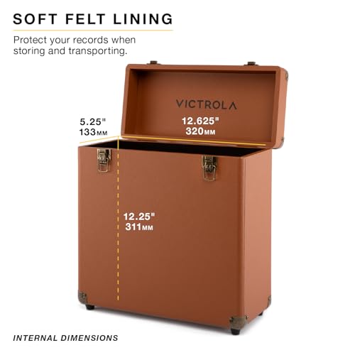 Collector II Vinyl Storage Case by Victrola (Black) Holds 30+ LPs