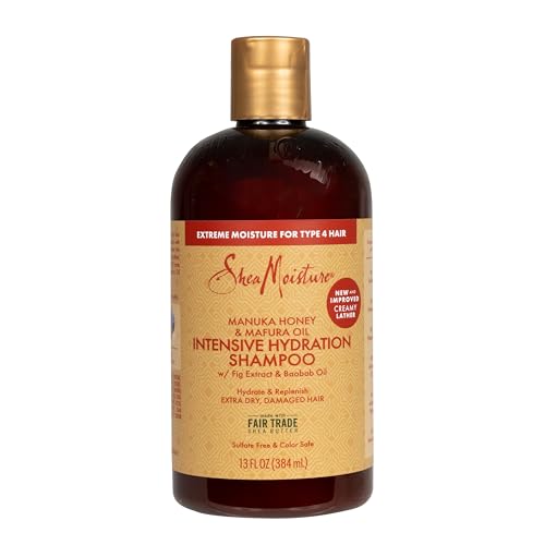 Shea Moisture Intensive Hydration Shampoo with Manuka Honey & Mafura Oil - 13 oz Pack of 4 - For Dry Damaged Hair