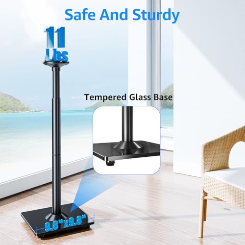 MOUNTUP Adjustable Speaker Stands for Sonos Era 100 & One - Floor Standing, Cable Management, Height 35-43 Inches, Pair
