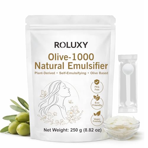Olive-1000 Emulsifying Wax 250g for DIY Skincare & Haircare - PEG-Free, Self-Emulsifying