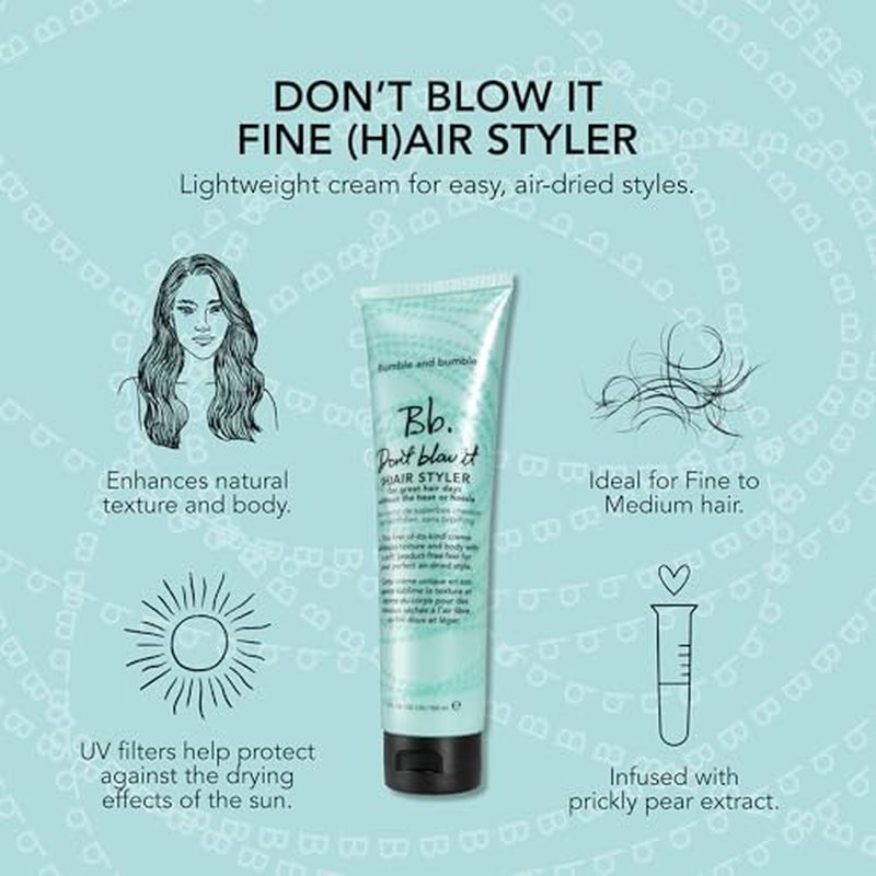 Bumble and bumble. Don't Blow It Fine (H)air Styler Air Dry Cream | For Fine to Medium Hair, 5 Fl Oz