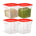 8QT Square Food Storage Containers with Lids - 4 Pack, Clear, Dishwasher & Freezer Safe