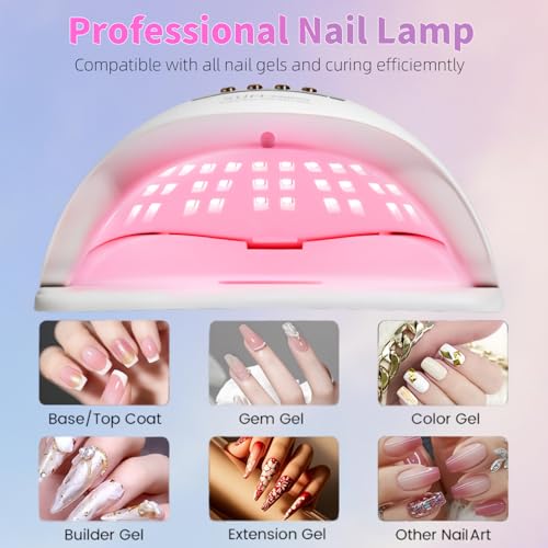 380W UV LED Nail Lamp with 81 Beads, Fast Curing Gel Polish, 4 Timer Settings