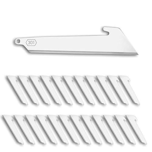 Utility Blades 24-Pack - Stainless Steel Replacement Blades for Outdoor Edge RazorSafe 3" Knives