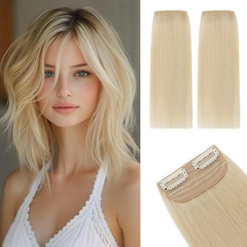 Rich Choices 8 Inch Bleach Blonde Clip-In Hair Extensions 2PCS for Thin Hair