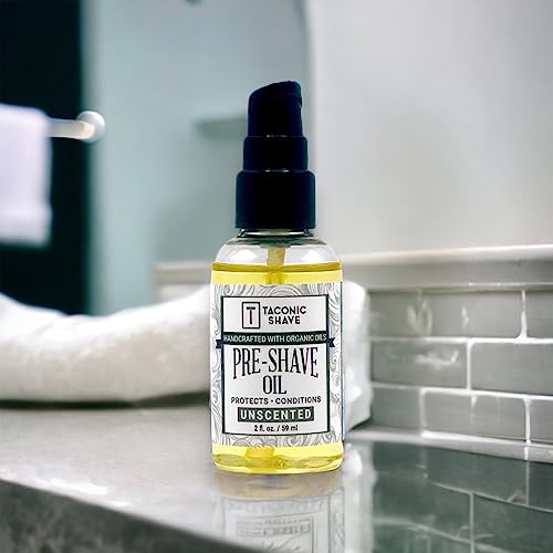 Taconic Shave Premium Natural Pre-Shave Oil (2 oz.) ? Unscented ? Protects Against Irritation and Razor Burn when Shaving with a Cartridge, Safety or Straight Razor