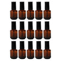 Beaupretty 15Pcs Empty Nail Polish Bottles Glass Cylindrical Vials with Brush Cap 7Ml Refillable Cosmetic Containers for Diy Nail Polish Mixing and Storage