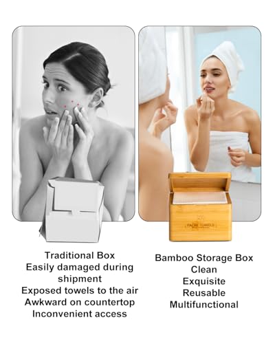 Disposable Facial Towels - 60 Count in Stylish Box for Skincare & Travel - Eco-Friendly, Ultra-Soft & Biodegradable