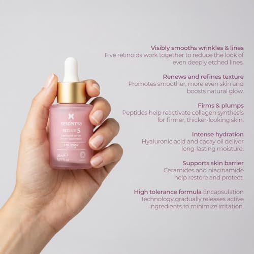 Anti-Aging Face Serum with Retinoids, Peptides & Hyaluronic Acid - 1 oz
