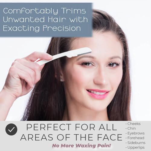 Jasclair Dermaplaning Razor (9 Count) ? Face Razors for Women for Peach Fuzz, Eyebrow Shaping & Gentle Exfoliation ? At Home Facial Shaver for Smooth Skin & Flawless Makeup Prep