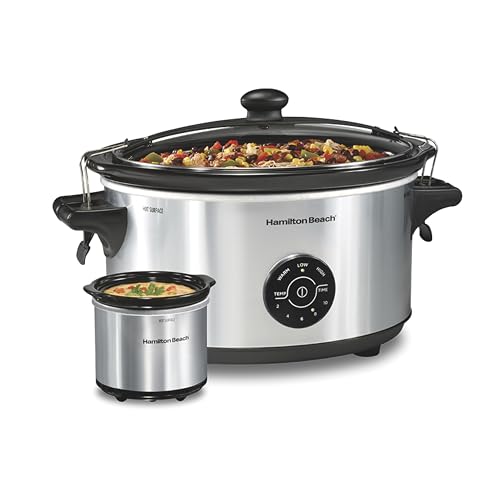 Hamilton Beach 7 Quart Programmable Slow Cooker with Locking Lid & Party Dipper - Silver