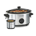 Hamilton Beach 7 Quart Programmable Slow Cooker with Locking Lid & Party Dipper - Silver