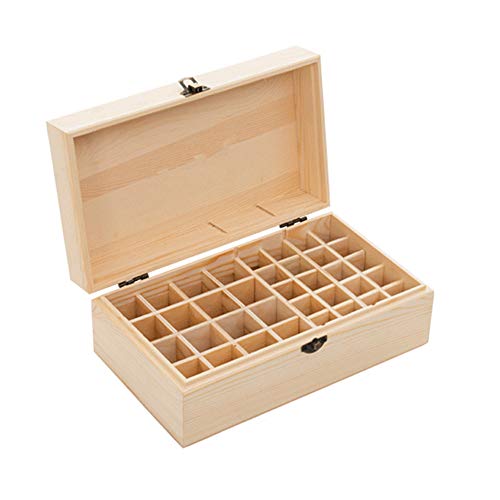 Wooden Essential Oil Organizer Case with Lock, 36 Slots Travel Storage