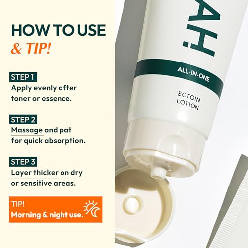 HYAAH All-in-One Ectoin Face Moisturizer with Squalane & Ceramide - Hydrating Barrier Care, 3.38 fl oz