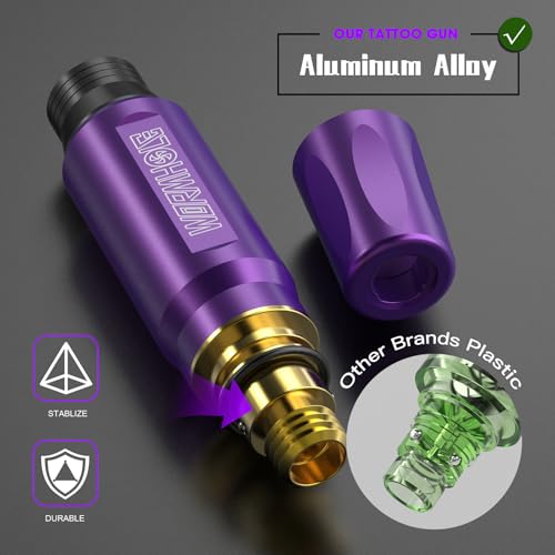 Wireless Tattoo Machine Kit with 1050mAh Battery - Purple