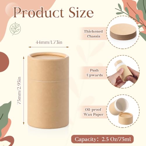 Teenyyou 20 Pack Empty Deodorant Tubes - Brown, 2.5 oz, Push-Up Style