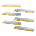 6 Pack Nail Polish Wall Rack Mirror Gold Acrylic Wall Mount Ledges with Stopper 15 Inch Kids Bookshelf Tattoo Ink Essential Oils Figurine Display Shelves Spice Rack for Salons Retailers Home