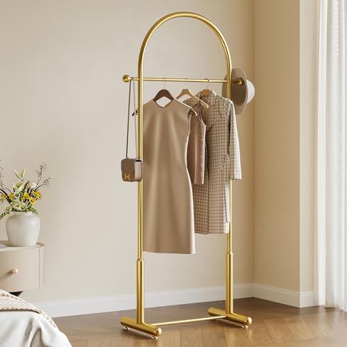 HAZHEYE Gold Modern Arch Clothing Rack - Heavy Duty Garment Stand for Bedroom & Boutique