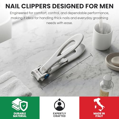 Premax Classic Nail Clipper with Ring Lock System - Made in Italy Stainless Steel Manicure Tool