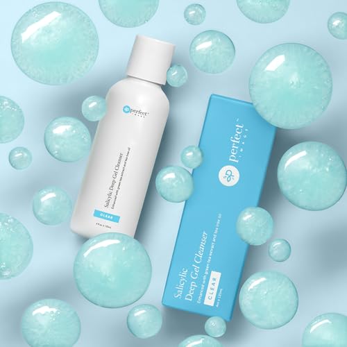 Salicylic Acid Facial Cleanser with Tea Tree & Green Tea - Deep Exfoliating Gel for Oily Skin
