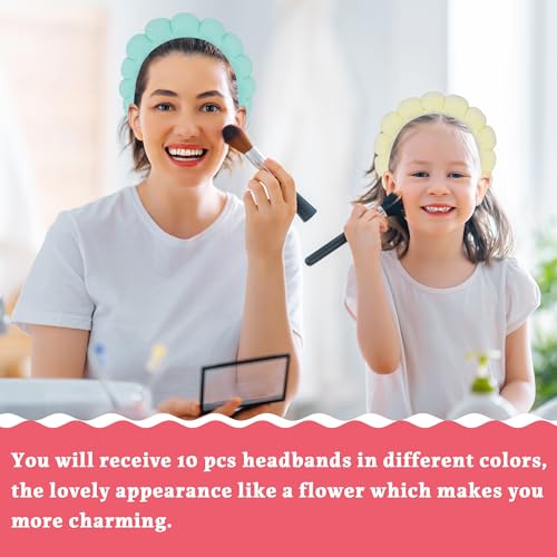 10 Pcs Terry Cloth Spa Headbands for Women Makeup & Skincare - Bulk Set