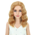 PATTNIUM Strawberry Blonde Kids Wig Short Curly Wavy Shoulder Length Synthetic Hair