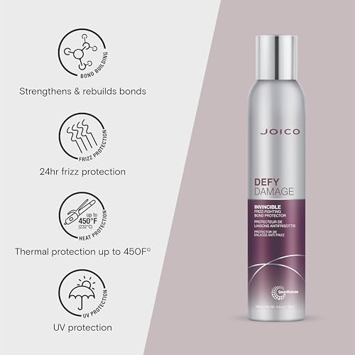 Joico Defy Damage Invincible Frizz-Fighting Bond Protector | 24 Hour Frizz Protection | Thermal Heat & Humidity Protection | Boost Shine | Reduce Breakage | Leave-In Spray | 180mL