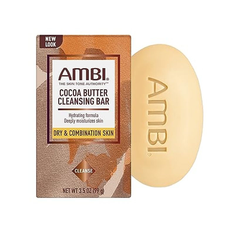 Ambi Even & Clear Vitamin C Serum and Cocoa Butter Cleansing Bar Bundle, 1 Ounce and 3.5 Ounce