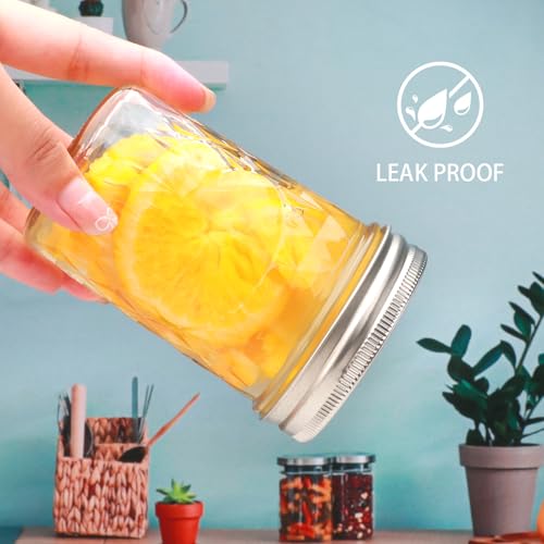 8oz Mason Jars with Lids 16-Pack | Canning, Jelly & Food Storage