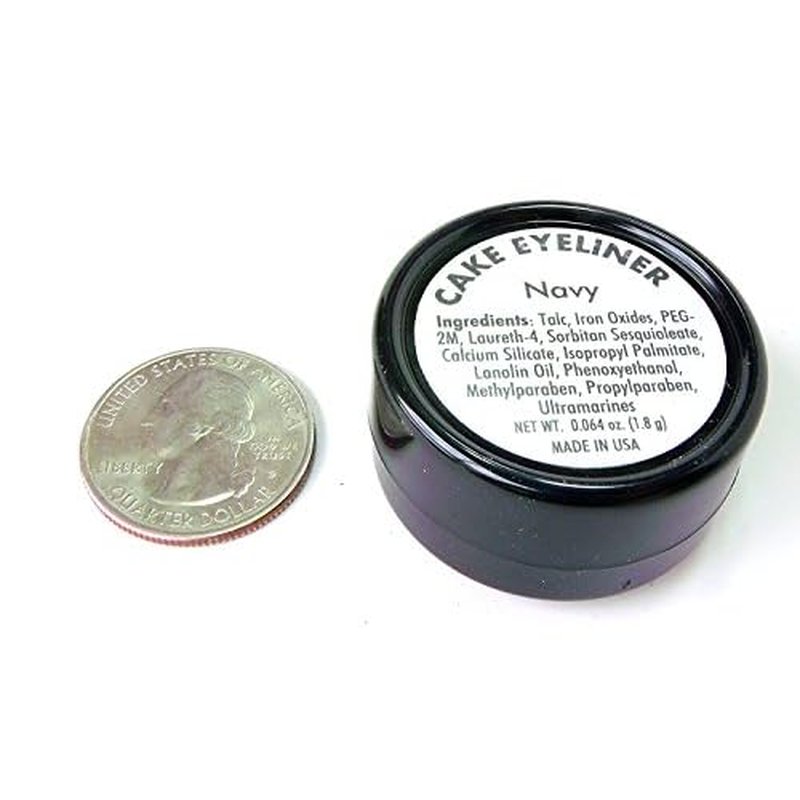 Matte Cool Dark Navy Blue Cake Eyeliner & Pressed Eyeshadow, Water Activated Powder; Gluten & Cruelty Free