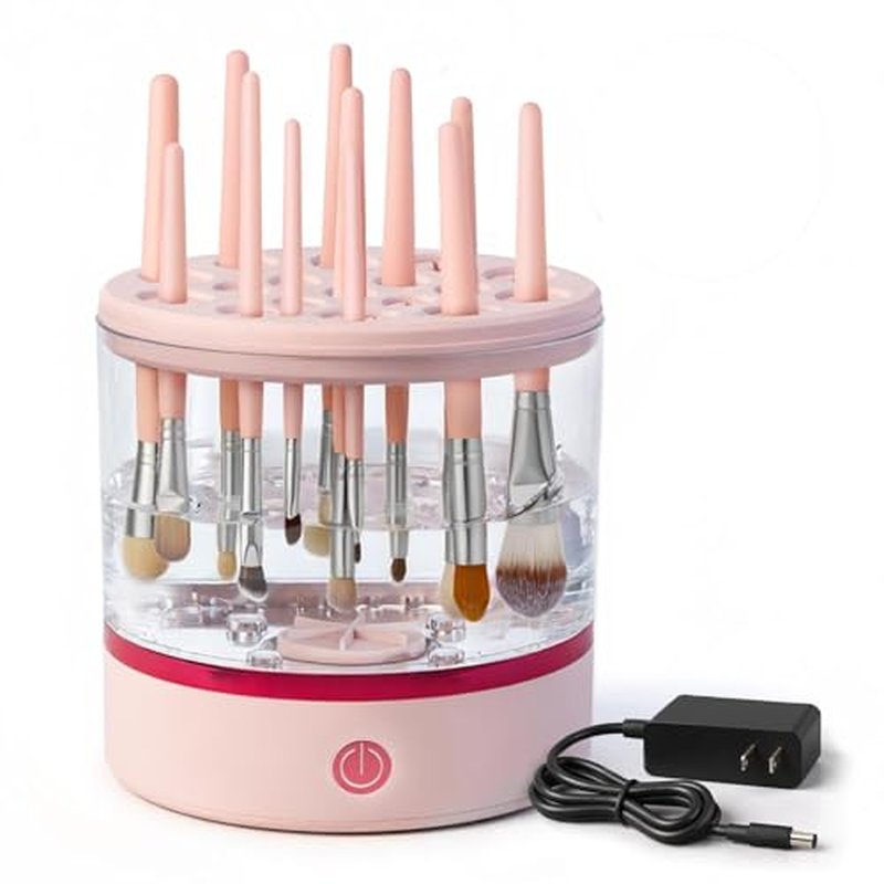 360¡Æ Electric Makeup Brush Cleaner - Dual Spin Makeup Brush Cleaning Machine, Holds 17 Brushes, Portable and Compact Design for Travel & Home Use, Perfect Brush Cleaner for Makeup Professionals