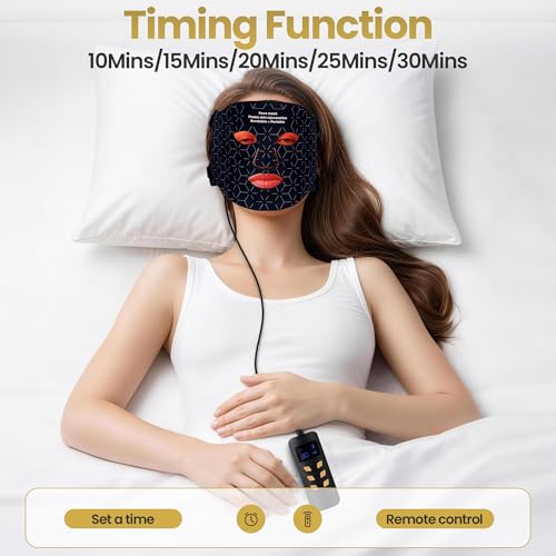 Rechargeable Red Light Face & Neck Mask with Eye Protection - Skin Therapy Device