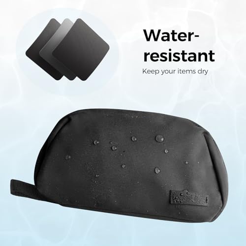 Dark Grey Compact Dopp Kit for Travel with 150° Large Opening and Organized Storage