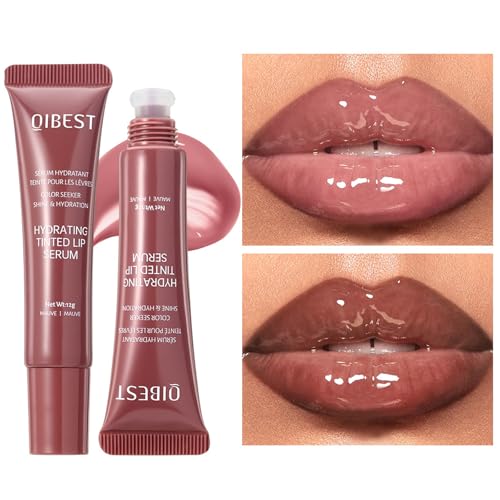 Tinted Lip Serum Gloss ? Hydrating Lip Plumper with Natural Shine, Nourishing Hydration with Polypeptide Non-Sticky, Long-Lasting Color, Moisturizing Lip Makeup (6Pcs)
