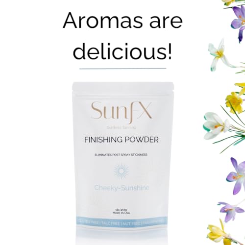 SunFX Post Spray Tan Translucent Finishing Powder | Talc Free | Sunless Tanning Setting Powder | Shimmer | Cheeky-Sunshine - 1lb
