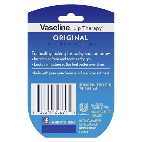 Vaseline Lip Therapy Original Lip Balm Set - .25 oz Pack of 9, Moisturizing & Portable